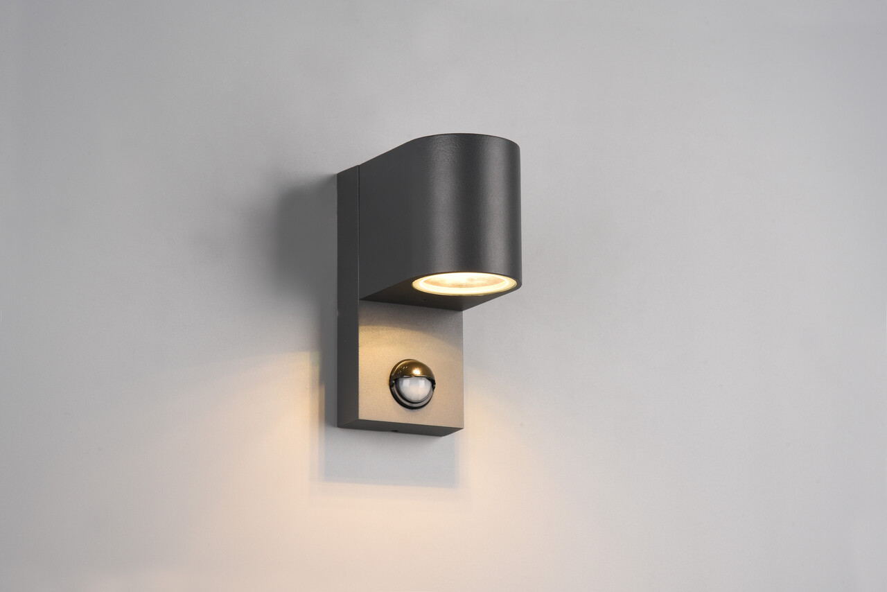 Aplica de perete rotunda pentru exterior cu senzor Roya, TRIO, 7x11.6x15 cm, 35W, 1x GU10, aluminiu, antracit - imagine 7